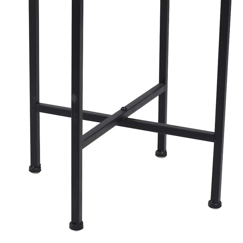 Metal Indoor Outdoor Planter with Removable Stand - Black - Roche River Decor