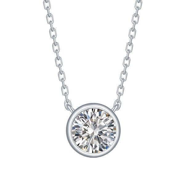 Smiling Rocks 0.77Ct G-H/VS1 Lab Grown Diamond Bezel Set Solitaire Necklace