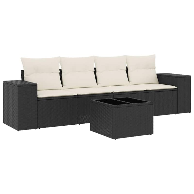 vidaXL Garden Sofa Set Black - 21.7 x 21.7 x 14.6