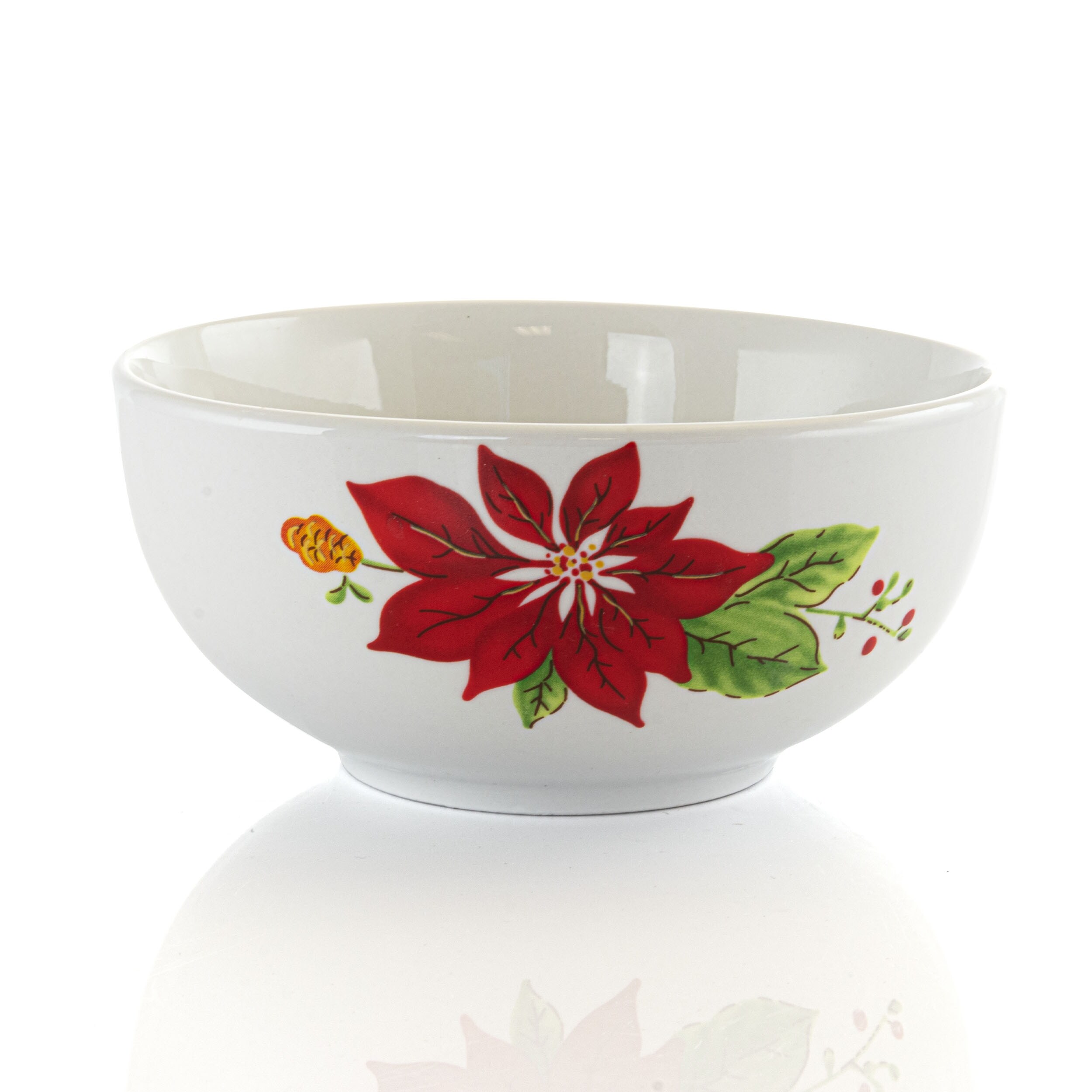 Gibson Home Holiday Poinsettia 12 Piece Fine Ceramic Dinnerware Set Bed Bath Beyond 31994903