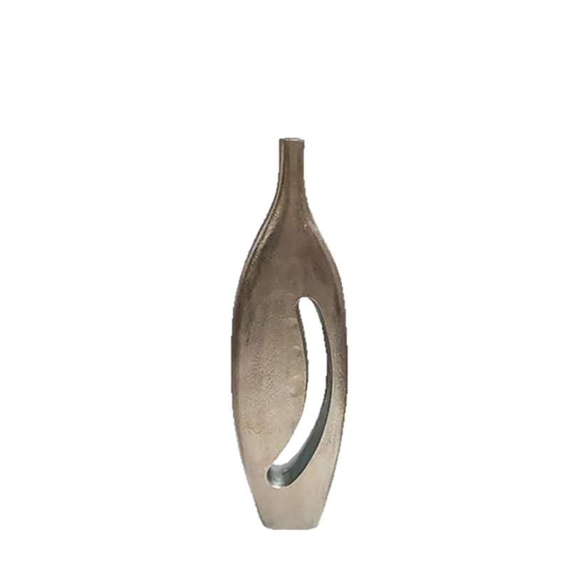 Artistic Cut-Out Vase - Champagne - Gun Metal - 7" x 3" x 23"