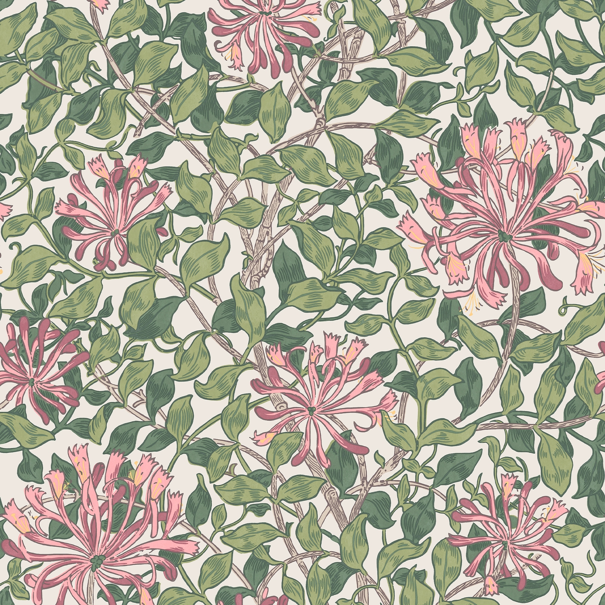 William Morris Honeysuckle Blossom Wallpaper