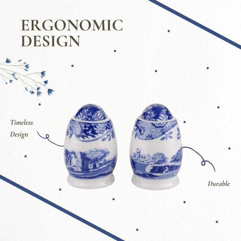 Spode Blue Italian Salt and Pepper Shakers Set - 3 inch