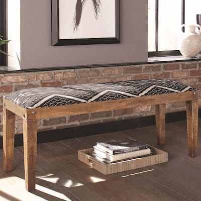 Bohemian Design Handcrafted Wood Accent Bench