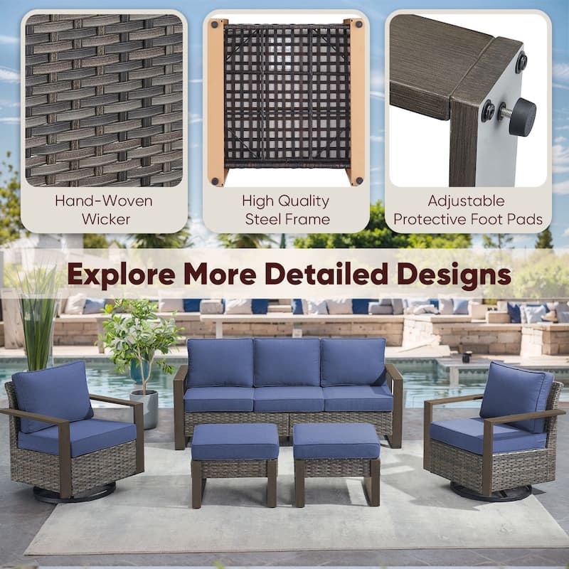 High Back Outdoor Furniture with Thick Cushion