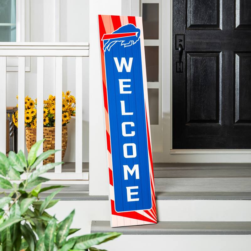 47" Porch Leaner Welcome Wall Sign, Buffalo Bills - Blue