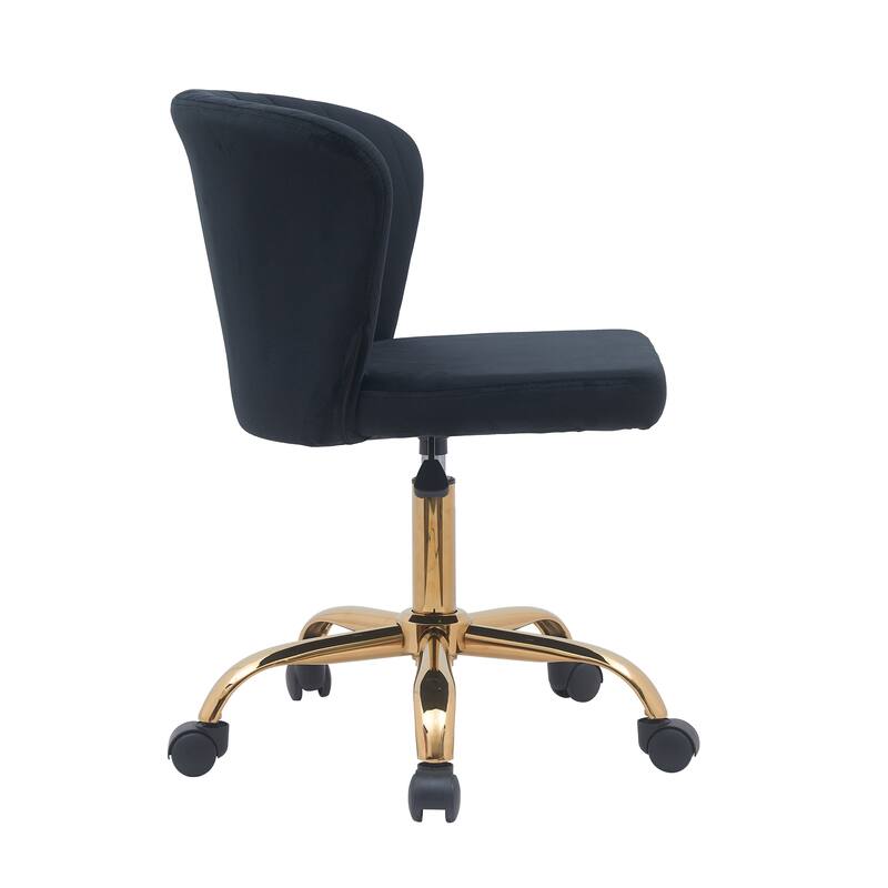 Porthos Home Rye Velvet Office Chair with Gold Chrome Legs
