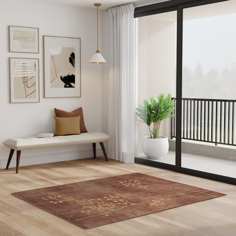 Nourison Susan Contemporary Floral Indoor only Area Rug.