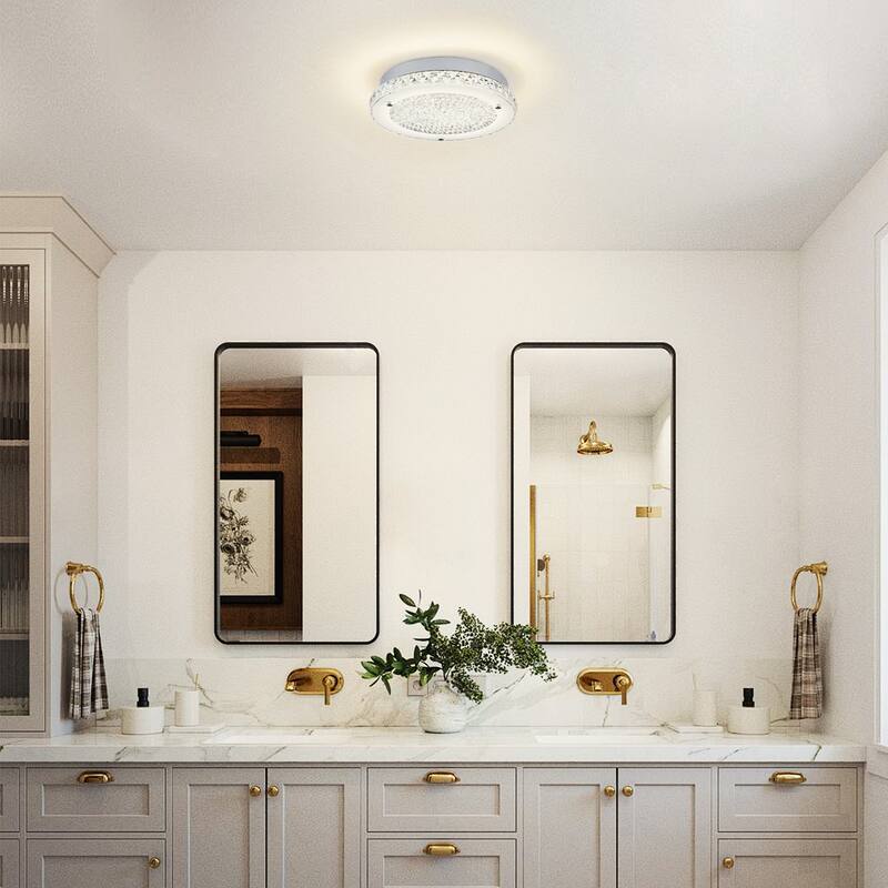 Crystal Ceiling Light LED Flush Mount Ceiling Light Dimmable Flush Mount Crystal Chandelier