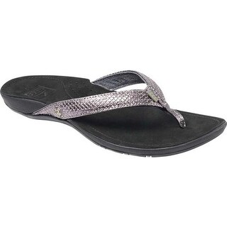 reef wedge flip flops silver
