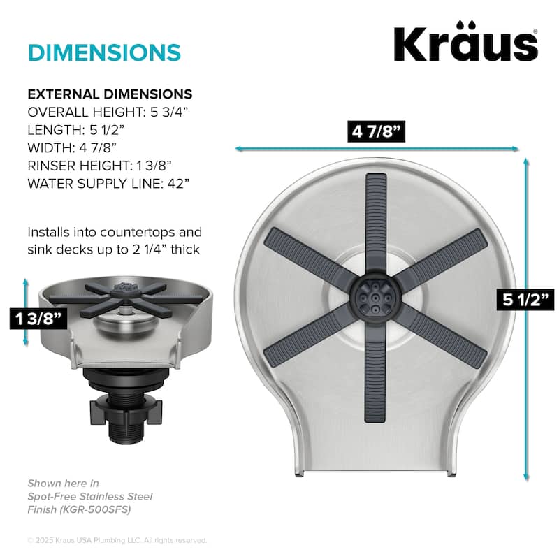 KRAUS CleanMate Glass Rinser for Kitchen Sink