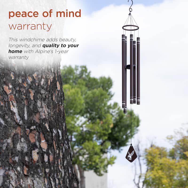 51" Brown Metal Windchime with Hummingbird Windcatcher