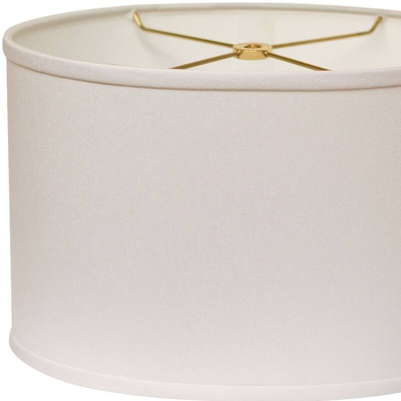 16" White Throwback Oval No Slub Lampshade - 10" L x 16" W x 10" H