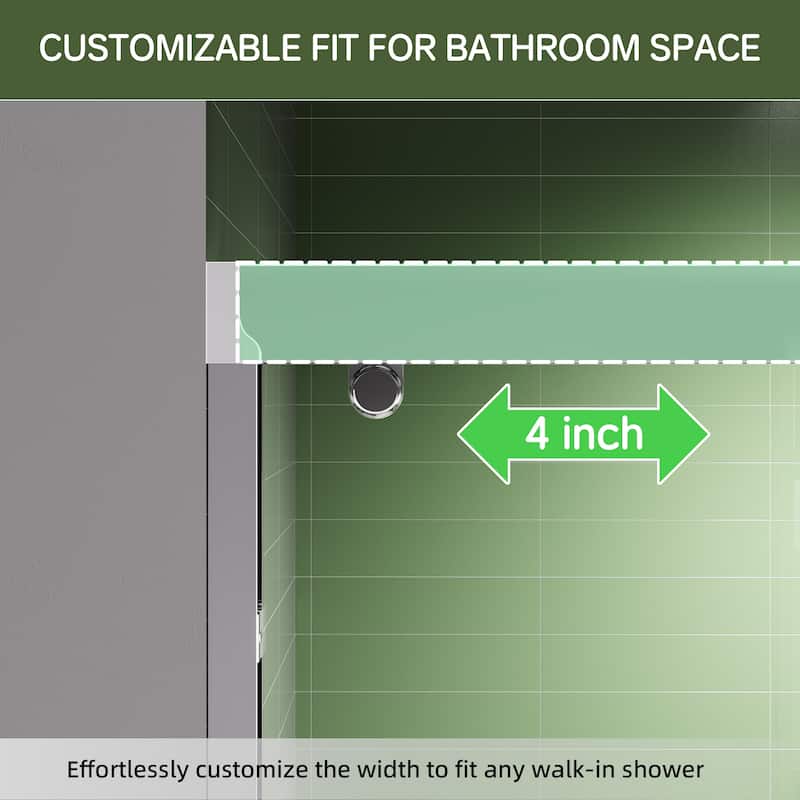 Modern 60 Inch Double Sliding Shower Door, ANSI Certified Glass, Adjustable Width, Stainless Steel Rollers