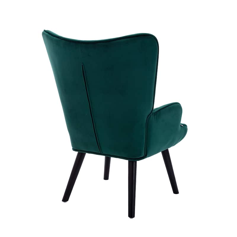 Leisure Accent chair with Green Velvet Fabric, and Backrest with ...