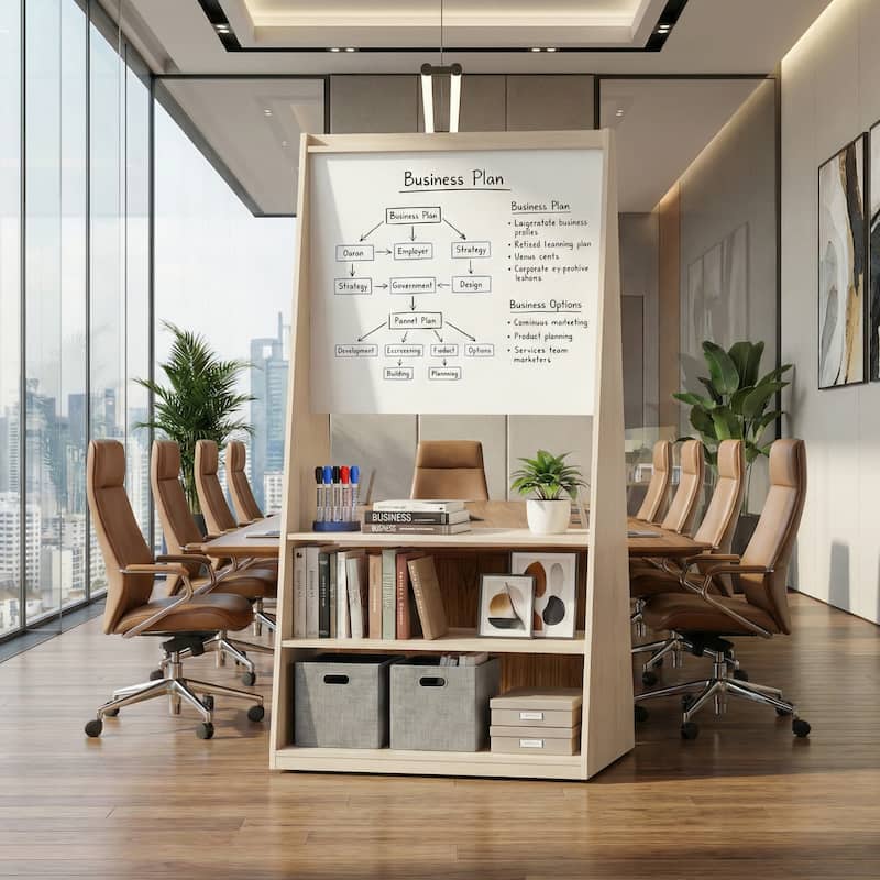 3-in-1 Mobile Whiteboard & Felt Bulletin Board on Wheels