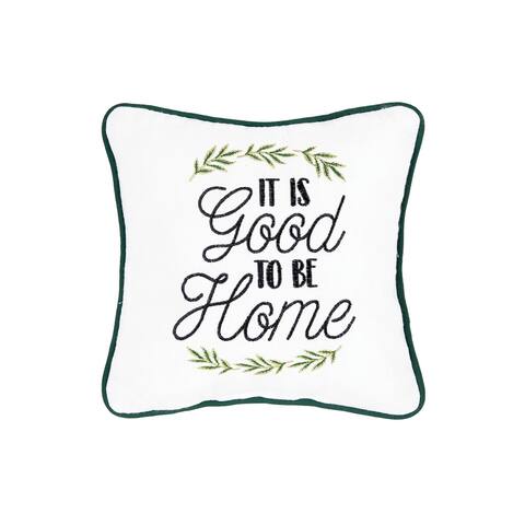 Good To Be Home Embroidered Pillow