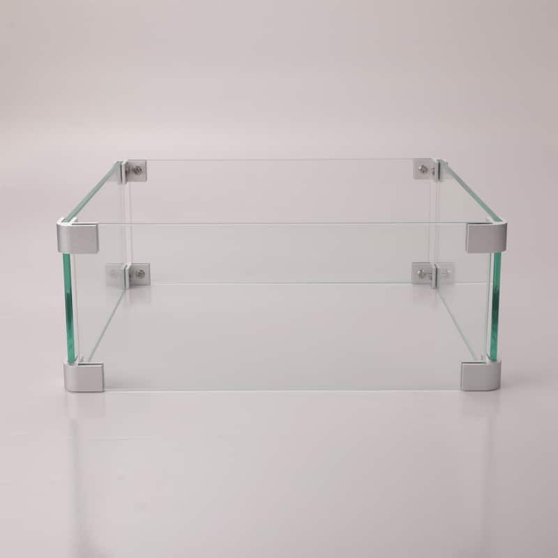 Outdoor Glass Wind Gurad Square Glass Windshield for Square Fire Table