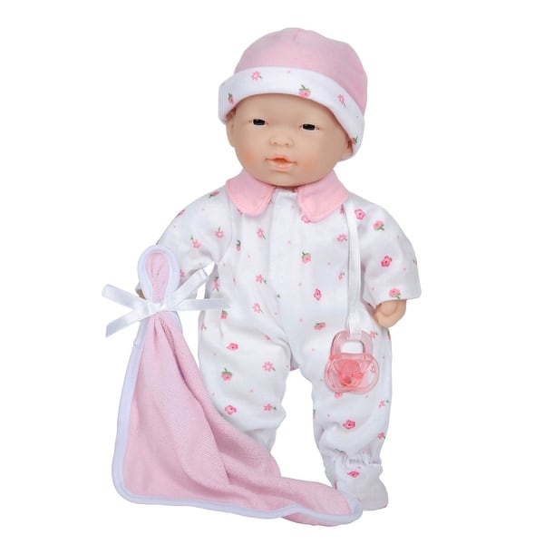 slide 2 of 6, JC Toys La Baby Soft 11" Baby Doll, Pink with Blanket, Asian Multi - Kids
