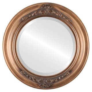 Winchester Framed Round Mirror in Sunset Gold