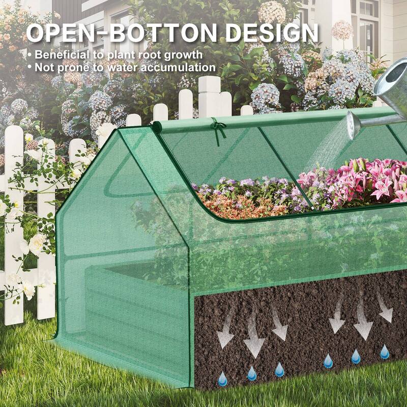 Aoodor Outdoor Raised Garden Bed 6' x 3' x 1' Reinforced Galvanized Steel Planter Box