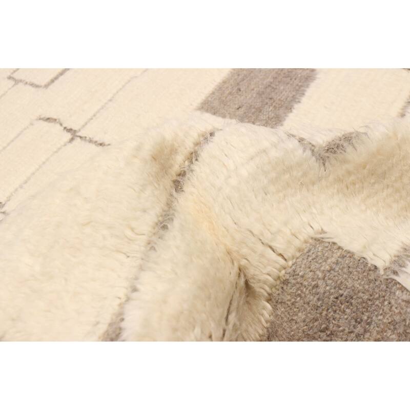 ECARPETGALLERY Hand-knotted Tangier Cream Wool Rug - 8'2 x 10'0