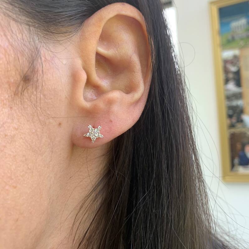 Joelle Collection Diamond Star Studs Earrings 14K Gold 1/3ct TDW - s Diamond Earrings