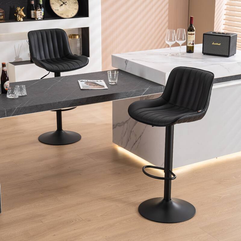 Bar Stools Set of 2 Counter Height Adjustable with Backrest Bar Chairs for Kitchen Island