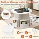 preview thumbnail 8 of 7, White 5 Piece Kids Table and Chair Set with Storage Stools Perfect for Organizing Toys, Books or Snacks - 27.5" x 27.5" x 19.5"