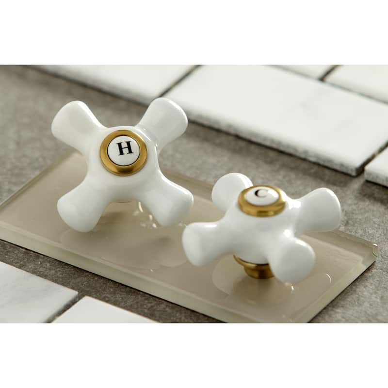 Kingston Brass English Country 6 in. Adjustable Center Wall Mount Kitchen Faucet