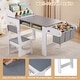 preview thumbnail 5 of 8, Gymax Wooden Kids Art Table & Chair Set w/Paper Roll&Fabric Bins for