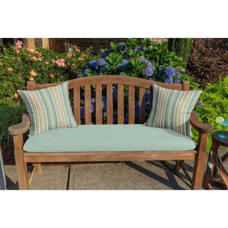 Sunbrella Solid Fabric 1-Piece Indoor/Outdoor Bench Cushion, 48"W x 18"L
