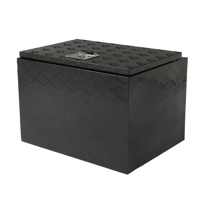 24" Aluminum Five Pattern Toolbox Single Lock Black