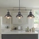 preview thumbnail 7 of 37, Industrial 3-Light Dome Kitchen Island Pendant - Brushed Black Grey