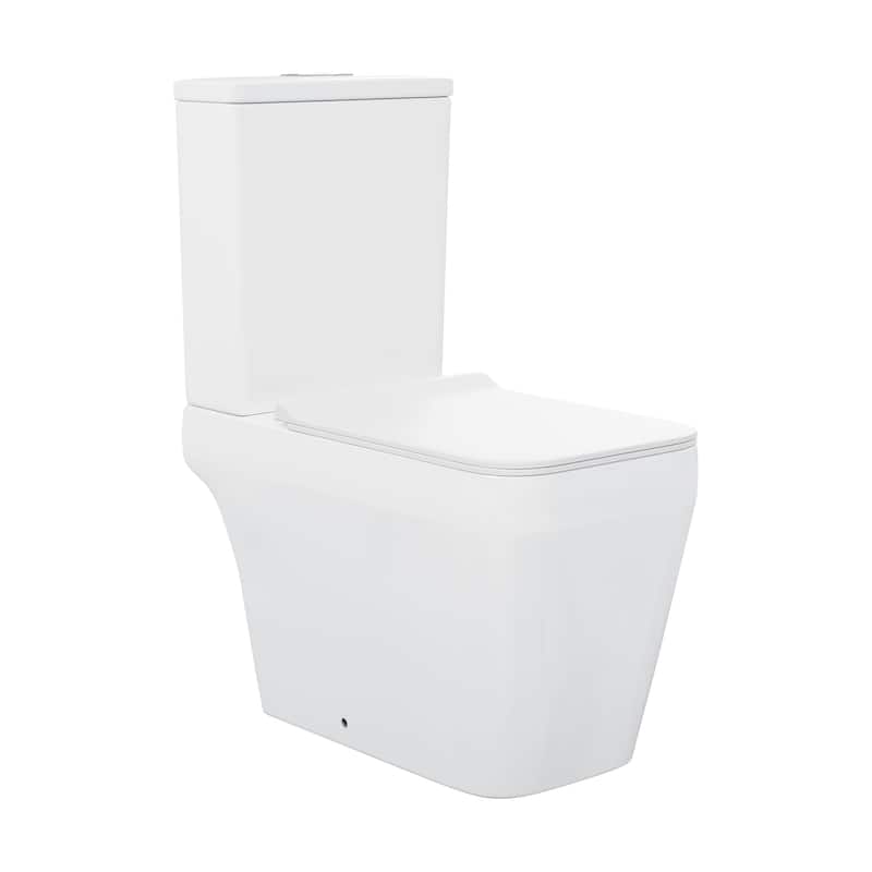 Nmes Two-Piece Square Toilet Dual-Flush 1.1/1.6 Gpf - 25.59" x 14.171" 31.5"