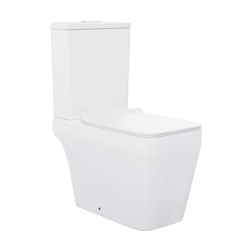 Nmes Two-Piece Square Toilet Dual-Flush 1.1/1.6 Gpf - 25.59" x 14.171" 31.5"