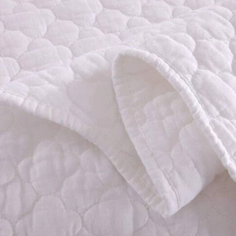 100 White Cotton Quilt Set Bedspread Coverlet King Oversize On Sale