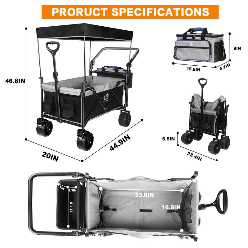 Wagons Carts Foldable with Removable Canopy