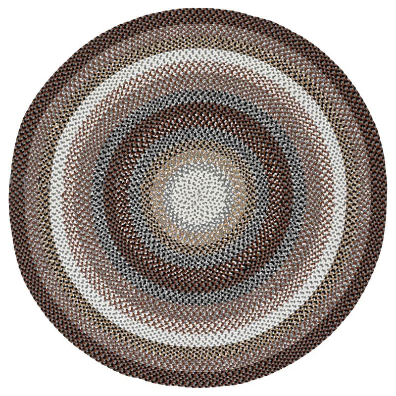 SAFAVIEH Handmade Braided Jo Machine Washable Country Casual Rug - 5' x 8' Oval - Brown/Multi