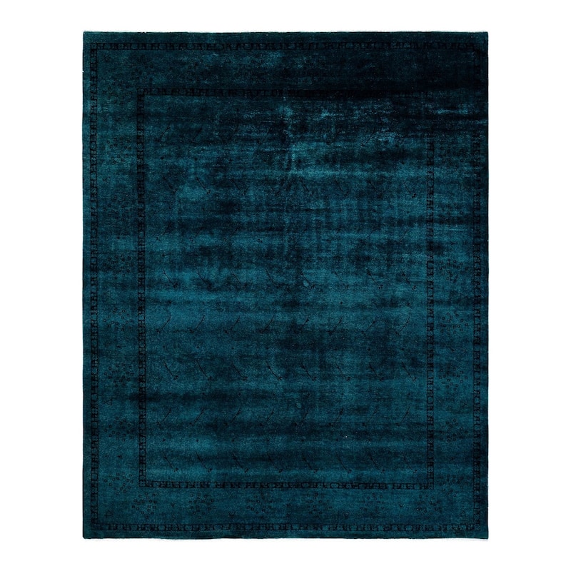 Overdyed, One-of-a-Kind Hand-Knotted Area Rug - Gray - 8' 1" x 10' 1"