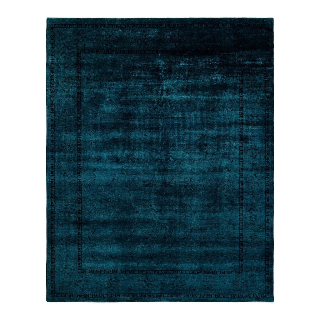 Overdyed, One-of-a-Kind Hand-Knotted Area Rug - Gray - 8' 1" x 10' 1"