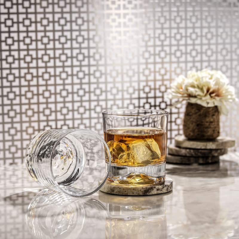 JoyJolt Radiant Double Old Fashioned Tumblers - 10 oz - Set of 4 - 10 oz.