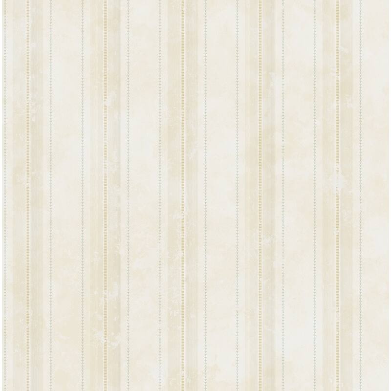 Seabrook Designs Tayla Distressed Stripe Unpasted Wallpaper - 20.5 in. W x 33 ft. L - Metallic Cream & Peach