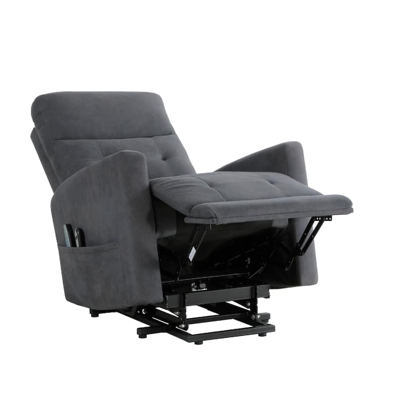 Woxo Power Lift Recliner Chair with Heat, Massage, Gray Microfiber