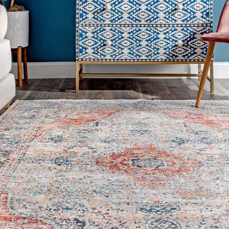 Nuloom Transitional Vintage Medallion Cottrell Area Rug