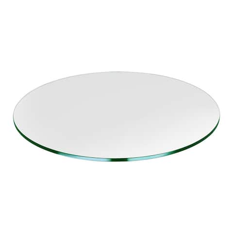 Dulles Glass 32" Round 1/4" Thick Tempered Glass Table Top w/ Flat Polished Edge - 20