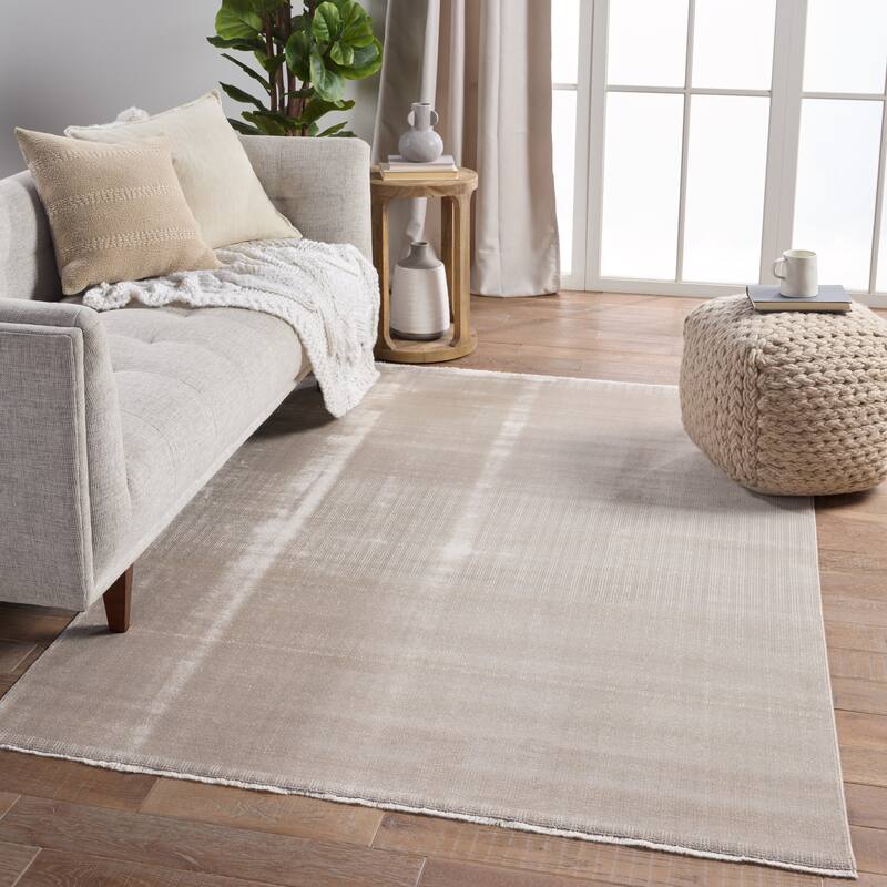 Arion Solid Taupe/ Light Gray Area Rug