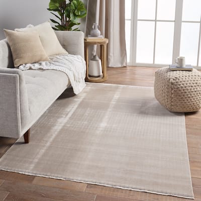 Arion Solid Taupe/ Light Gray Area Rug