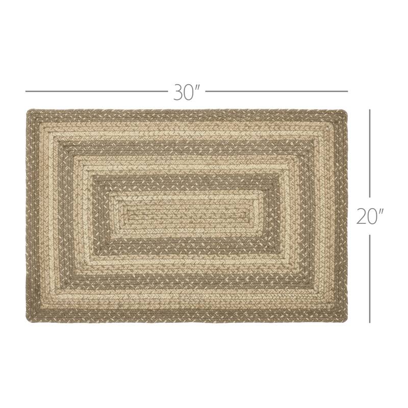 Cobblestone Jute Rug Rect w/ Pad 20x30 - 20" x 30" Rectangle