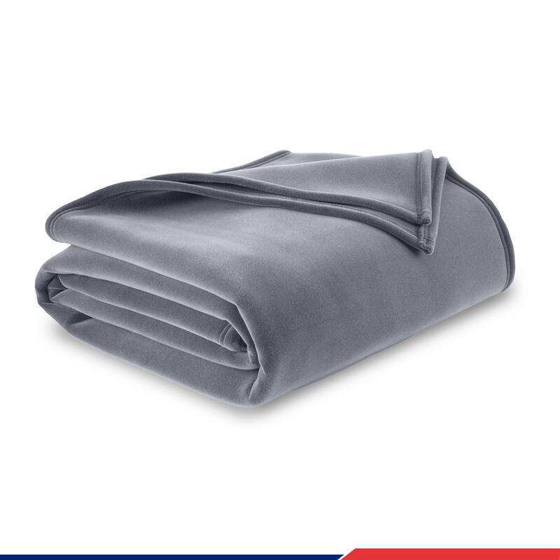 Vellux Original - Warm Durable Lightweight All Season Blanket - Full - Queen - Tornado Grey